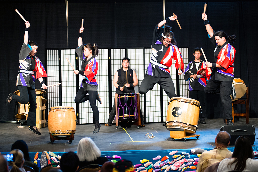Click to view larger photo BK Taiko Group's dynamic performance